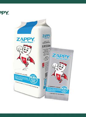 ZAPPY酒精消毒湿巾10片75%酒精公共场所通用卫生湿巾一次性湿巾版