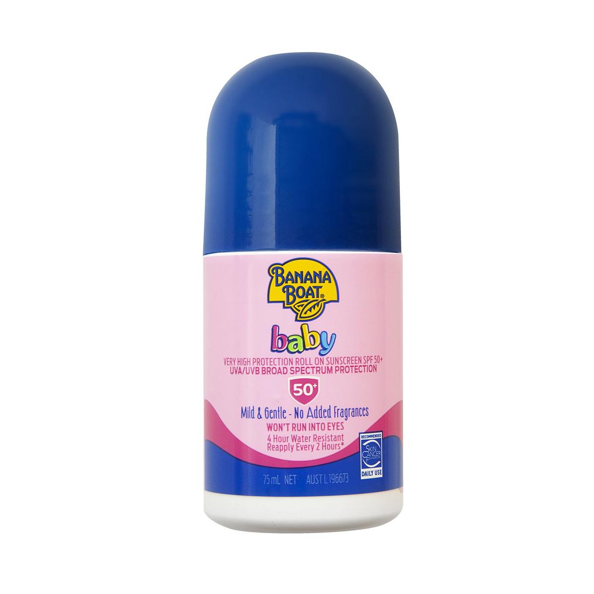 香蕉船宝宝防晒乳液走珠式SPF50无添加香料配方温和不油腻75ML