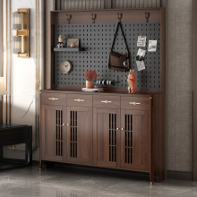 实木鞋柜新中式家用门口大容量储物高柜客厅入户玄关柜靠墙收纳柜