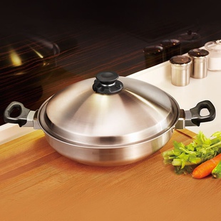 安利皇后锅中式炒锅无涂层不锈钢不粘锅燃气皇后锅官方正品炒菜锅
