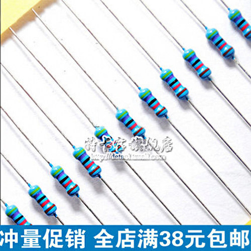 2.7M 1/4W金属膜电阻 1% 五色环0.25W 编带装100个