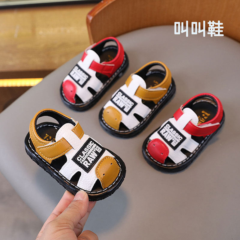 叫叫鞋夏季婴儿防滑软底宝宝凉鞋