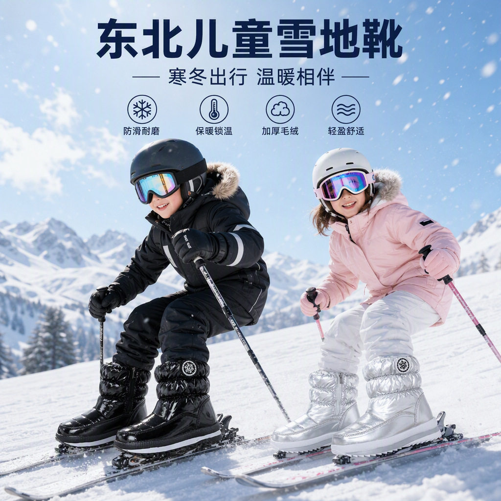 2026儿童雪地靴冬季新款防滑女童