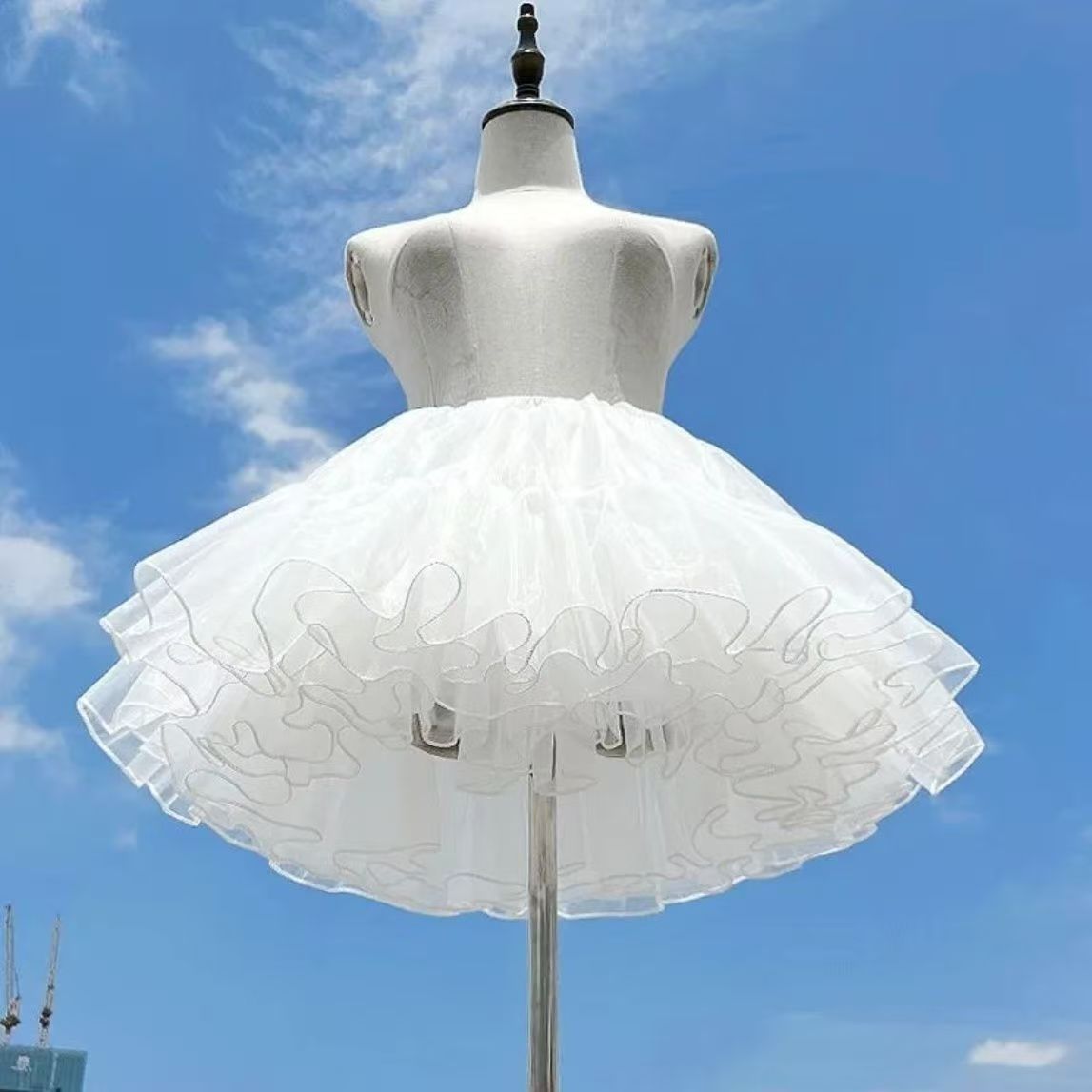 白色lolita洛丽塔半身裙短裙蓬蓬裙日常甜美蓬蓬裙