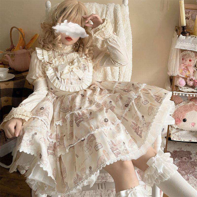 lolita裙子现货大码吊带裙jsk胖mm甜美可爱日常轻lo百搭洛丽塔裙