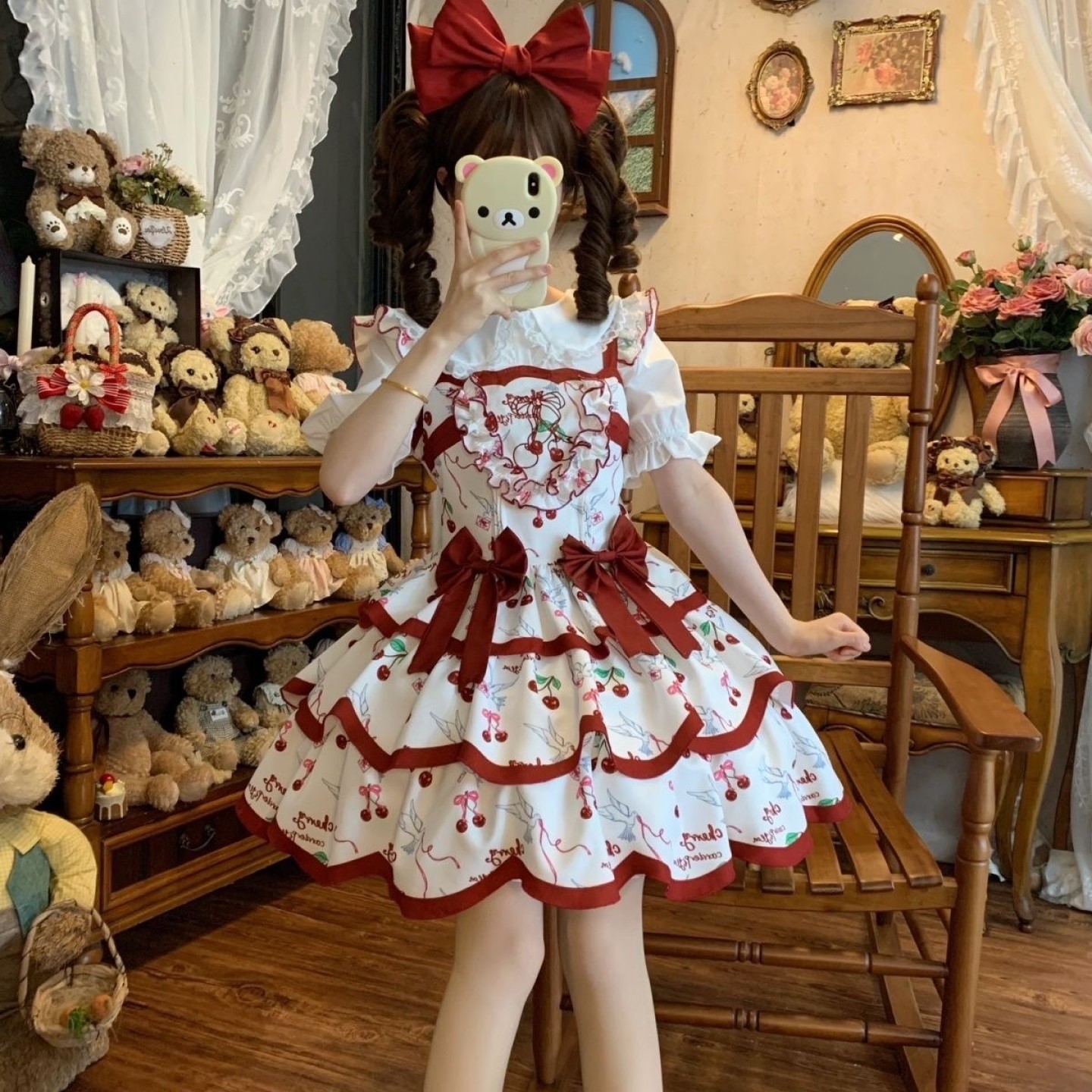樱桃来信Lolita裙jsk甜心日常cla系田园可爱风轻lo裙洛丽塔甜美裙