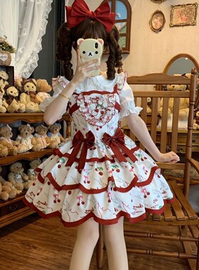 樱桃来信Lolita裙jsk甜心日常cla系田园可爱风轻lo裙洛丽塔甜美裙