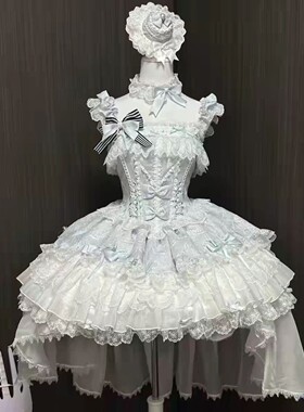 萌糖恋曲芭蕾风洛丽塔裙jsk吊带连衣裙粉蓝色蛋糕公主裙生日礼服