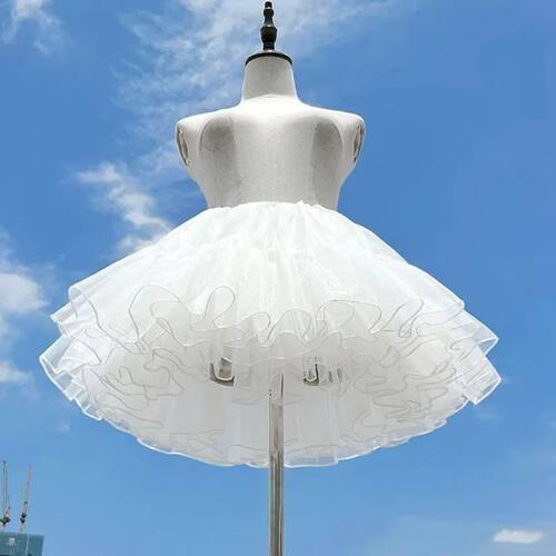 lolita裙撑四层暴力日常洛丽塔白色蓬蓬裙半身裙