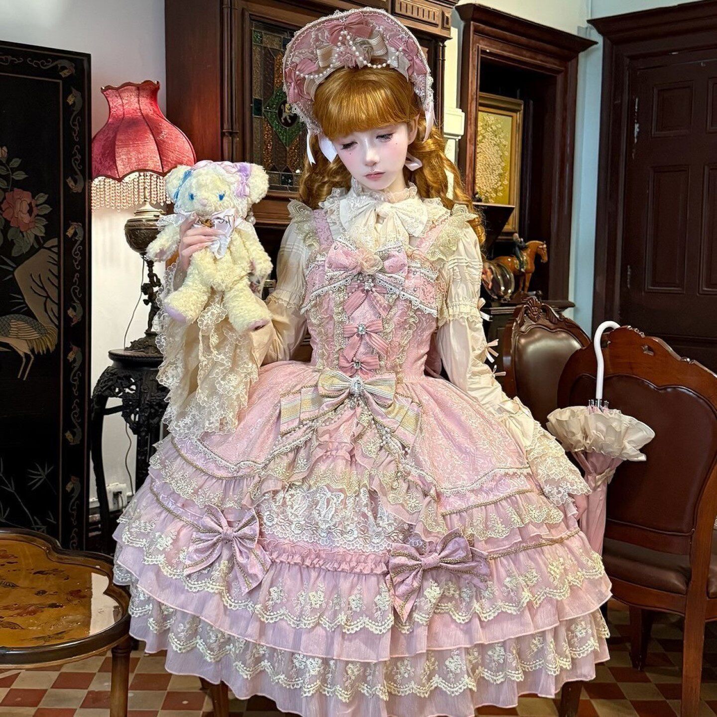 现货韩菇凉原创设计宝石之冕Lolita裙子洋装doll感jsk吊带连衣裙