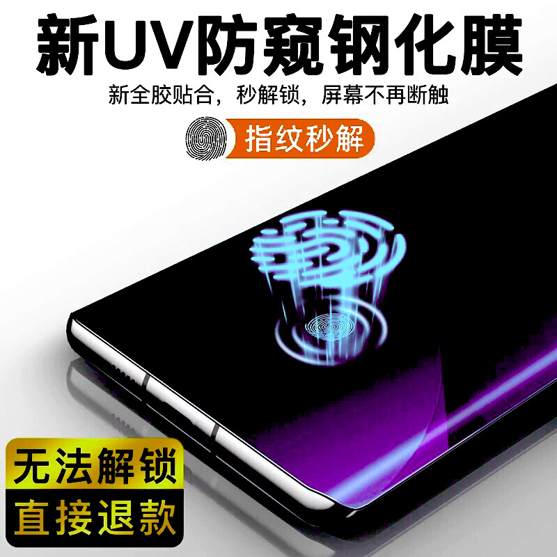 适用OPPOReno11Pro防窥UV钢化膜reno11pro手机膜RENO11全屏曲面覆盖划痕防爆抗指纹硬玻璃高清蓝光磨砂滴胶膜