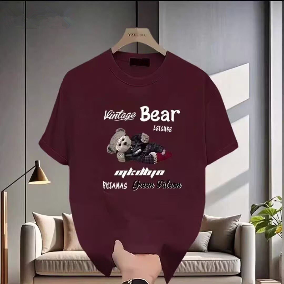 男士t恤痞帅美式重磅纯棉短袖T恤夏季ins潮牌圆领宽松半袖上衣潮