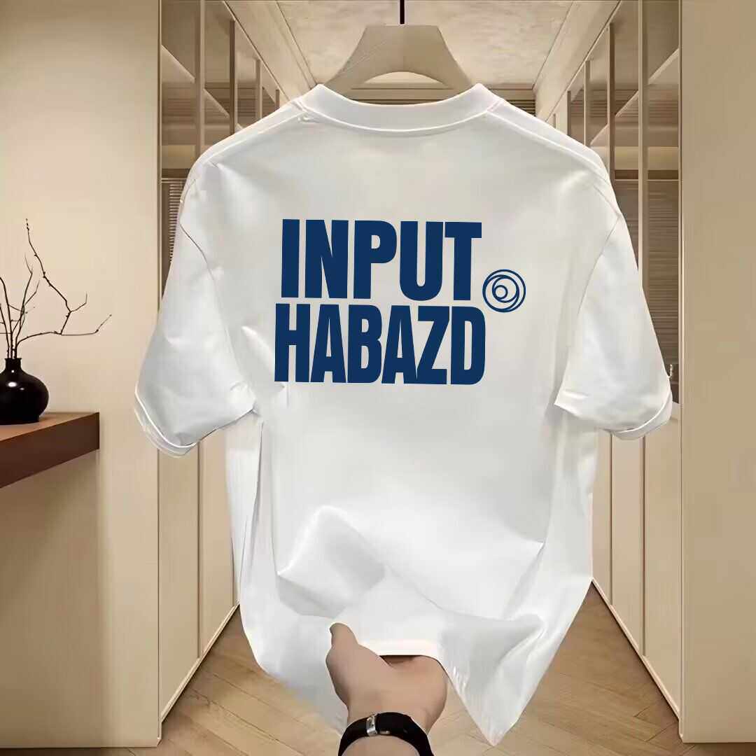 夏季圆领纯棉纯色男士印花半袖短袖T恤男ins潮牌休闲新款体恤上衣