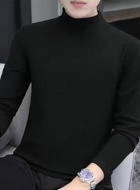 德绒半高领打底衫男保暖长袖T恤春秋冬情侣睡衣修身双面绒女上衣
