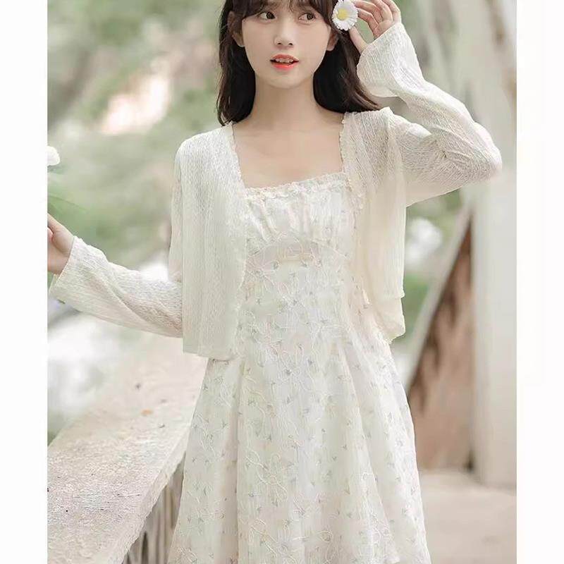 蕾丝防晒衣披肩女春夏2026年新款小外套罩衫配吊带裙子外搭开衫薄