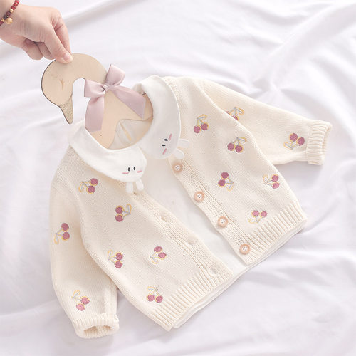 新生宝宝针织毛衣女童开衫纯棉