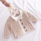 外套婴儿毛衣公主洋气春秋装 2026新款 3岁宝宝韩版 女童针织开衫