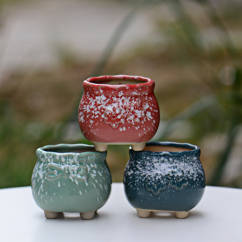 多肉陶瓷花盆简约透气容器简约花盆家用色彩桌面苏饰纷飞小花盆,家居饰品,花盆,淘宝优惠券,粉丝福利购,淘宝优惠卷