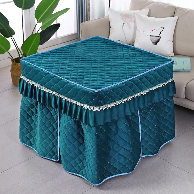 麻将机桌布罩套冬天烤火正方形桌子围罩麻将桌套罩加厚绒电炉罩u.