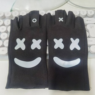 办公室打字键盘专用半指保暖手套女德绒学生冬季写字触屏露指手套