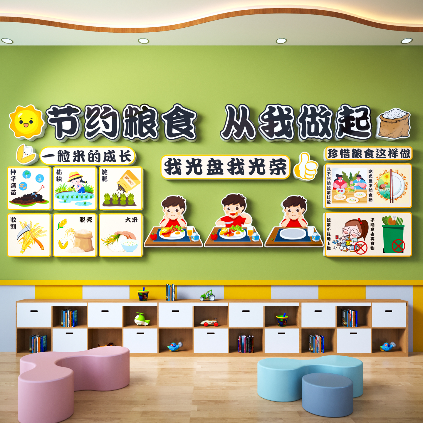 【节约粮食文化墙】小食堂装饰