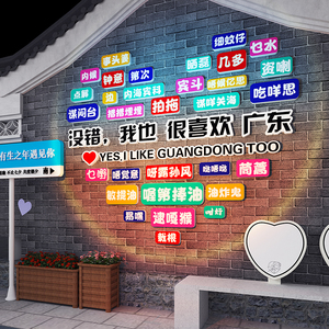 方言贴纸城市名网红打卡背景墙拍照区装饰民宿景点高级感氛围布置