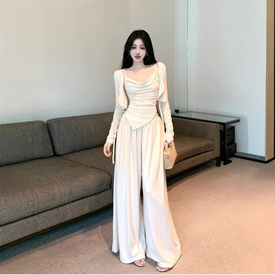 小个子连衣裙女秋冬季2025新款韩系高级感入秋穿搭配一整套装