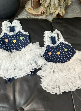 五只小白熊原创宠物衣服春夏新款碎花裙子背心包肚衣狗狗猫咪裤子