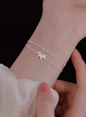 990纯银蝴蝶结手链女款轻奢小众设计感高级精致手饰