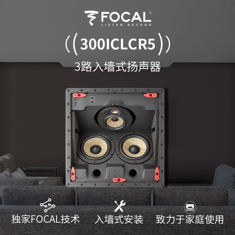 法国劲浪Focal 300ICLCR5 3路吸顶式音箱