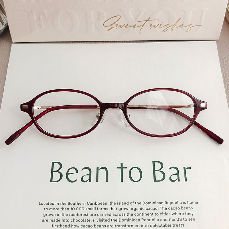 TR90椭圆形小框眼镜复古书呆子