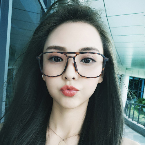 小红书网红抖音同款男豹纹眼镜架