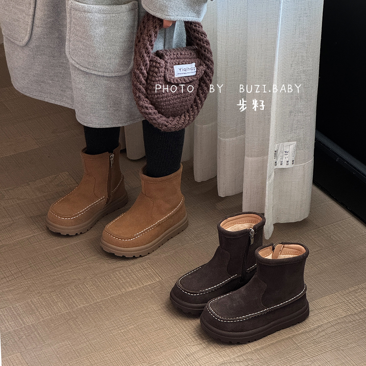 日韩风儿童靴雪地靴短靴