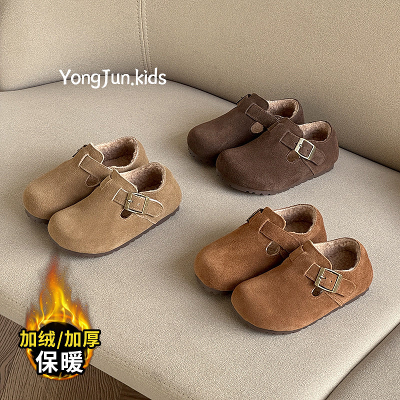 儿童反绒皮皮鞋二棉外穿棉鞋子