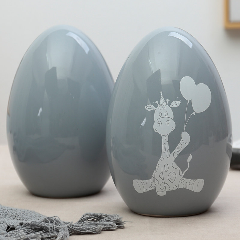 2023新款陶瓷扑满存钱罐只进不出创意卡通女储钱罐儿童储蓄罐可取