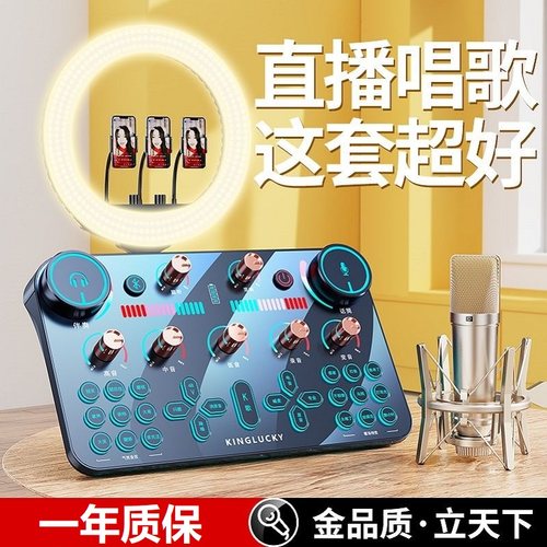 金运V20直播声卡唱歌麦克风套装