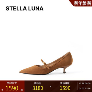 底小猫跟玛丽珍高跟鞋 STELLA 金属扣饰真皮鞋 25FW新品 LUNA女鞋