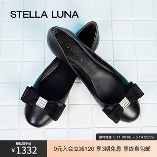 芭蕾鞋 STELLA 春夏新款 马卡龙羊皮蝴蝶结一脚蹬平底单鞋 LUNA女鞋