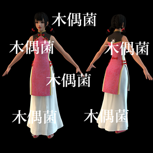 古风古代女人物面部骨骼绑定文件 obj格式 非实物C502 fbx c4d