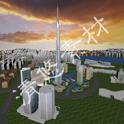 阿拉伯迪拜塔3dmax c4d fbx格式文件高楼大厦著名建筑场景模型548