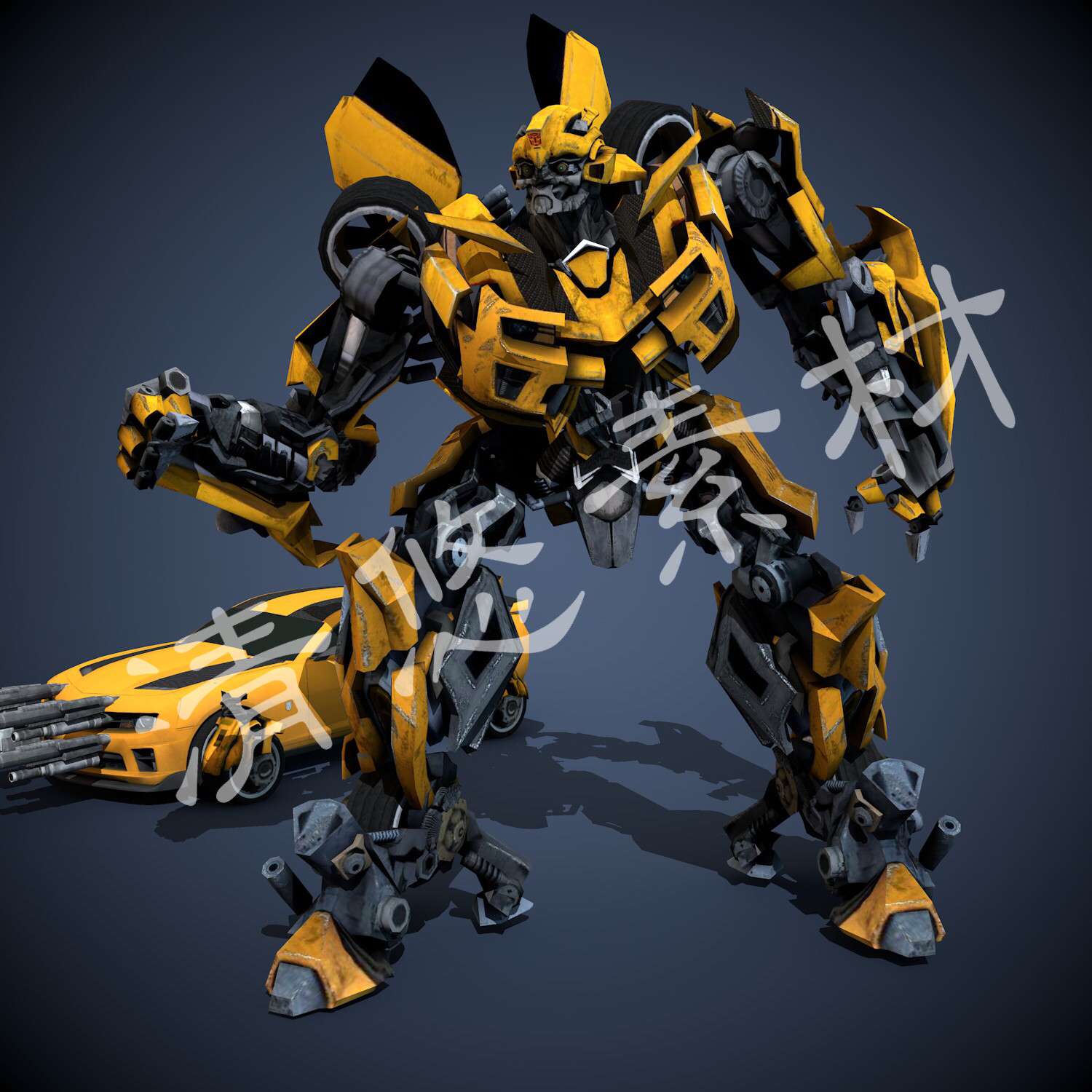 3dmax c4d汽车人模型变形金刚大黄蜂骨骼绑定fbx格式文件181