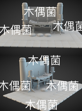 3dmax c4d fbx obj 3ds格式卡通古风财神供桌蜡灯文件 非实物C809