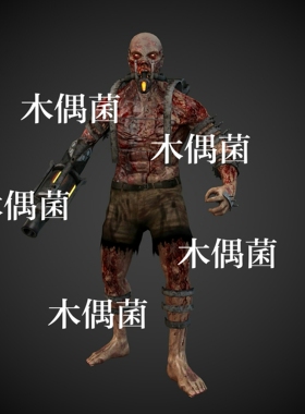 怪物僵尸丧尸恐怖形象模型c4d fbx格式文件骨骼绑定带动作 A192