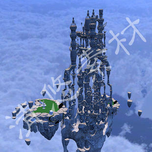 奇幻魔幻仙境场景模型文件石头建筑479 fbx格式 天空之城3dmax c4d