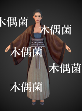 c4d fbx格式骨骼绑定古风古代美女人物模型文件 非实物C449