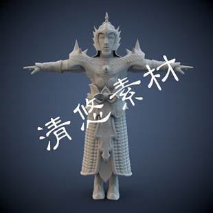 模型将军白模高模 古代人物盔甲战甲头盔maya obj格式 fbx 784 c4d