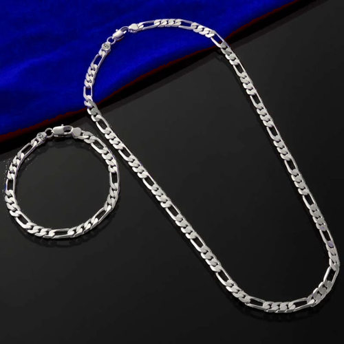 4MM Chain for Men Women Bracelet Necklace Jewelry Set Lady