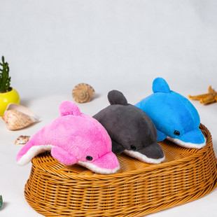 可爱海豚玩偶极地馆超萌海豚毛绒玩具气囊叫叫会发声娃娃 默奇正品