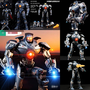 环太平洋带船电镀发光版双刀流浪者可动玩具暴风赤红机甲模型手办