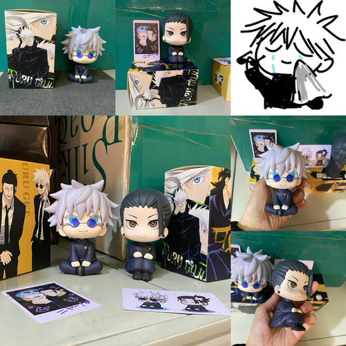 LK五条动漫夏油杰高专手办西装公仔掌中虎杖咒术回战机箱摆件模型